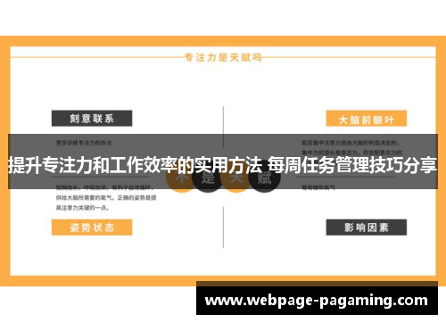 提升专注力和工作效率的实用方法 每周任务管理技巧分享